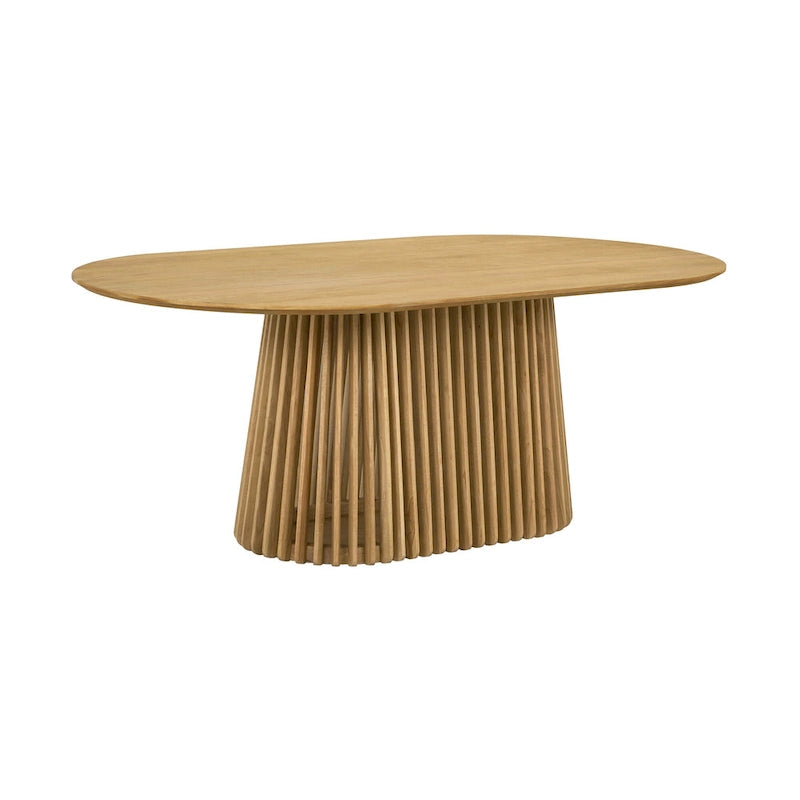 Tavolo da pranzo ovale in legno massello Pasadena da 79 pollici con base a doghe