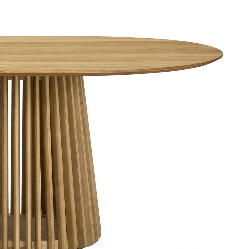 Tavolo da pranzo ovale in legno massello Pasadena da 79 pollici con base a doghe