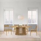 Tavolo da pranzo ovale in legno massello Pasadena da 79 pollici con base a doghe