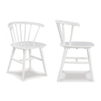 Set da pranzo Roundhill Alwynn in legno bianco e naturale da 7 pezzi, tavolo da pranzo con 6 sedie Windsor