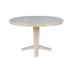 Tavolo da pranzo con piedistallo rotondo in legno massello da 36 pollici e asta da 12 pollici