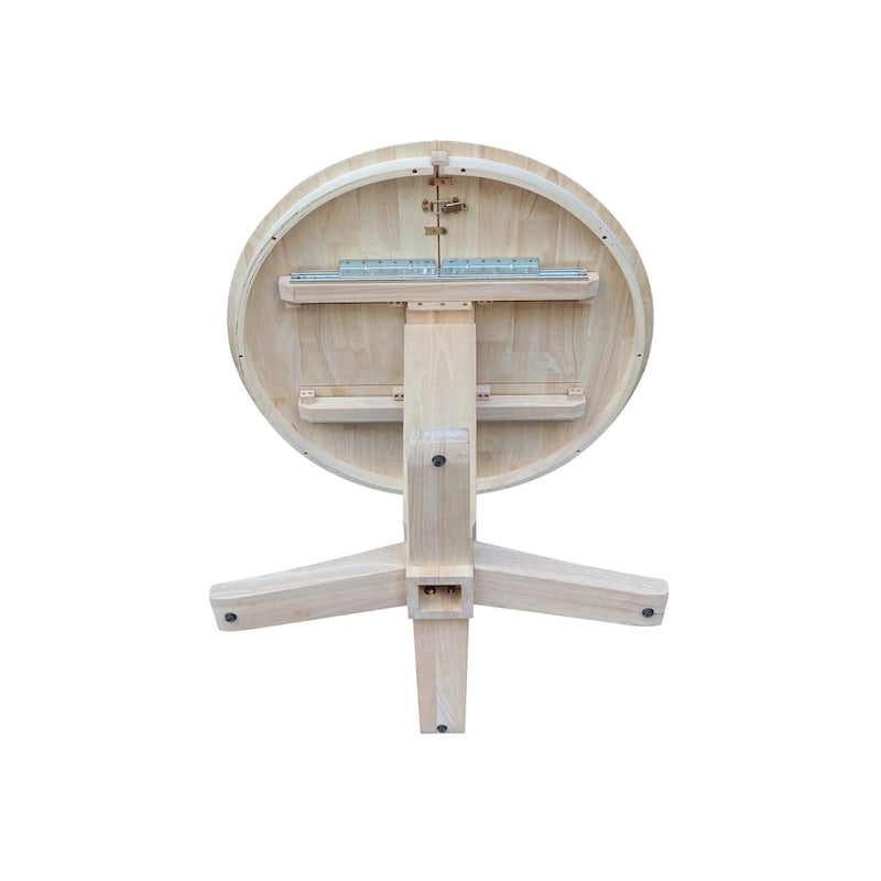 Tavolo da pranzo con piedistallo rotondo in legno massello da 36 pollici e asta da 12 pollici