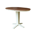 Tavolo da pranzo con piedistallo rotondo in legno massello da 36 pollici e asta da 12 pollici