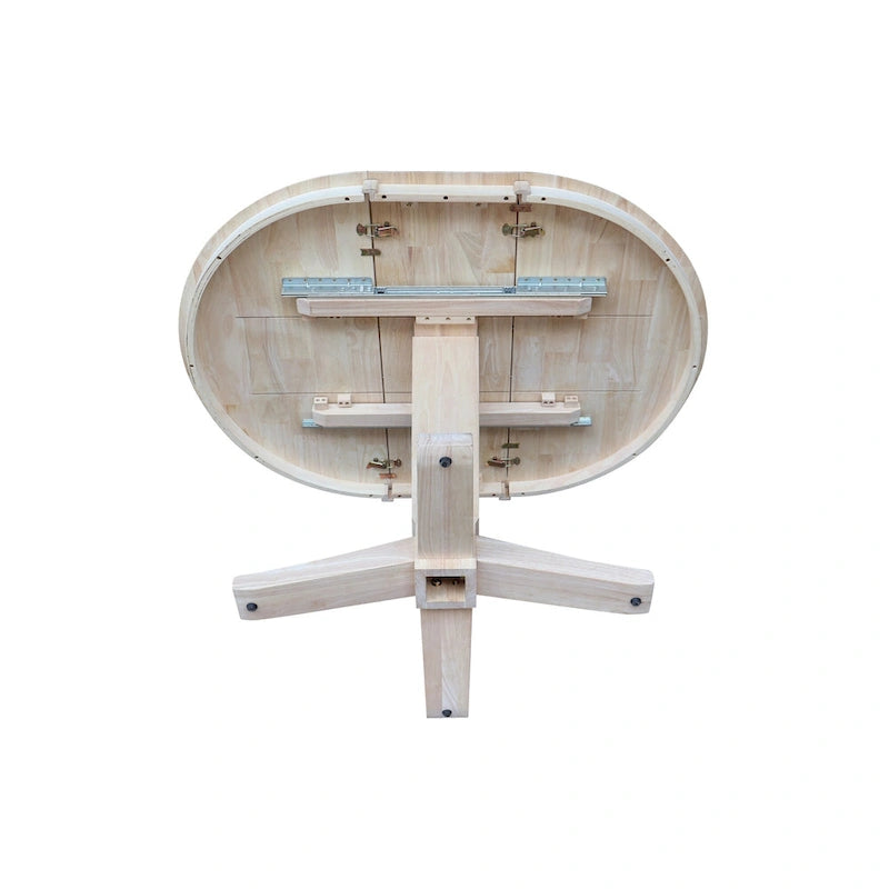 Tavolo da pranzo con piedistallo rotondo in legno massello da 36 pollici e asta da 12 pollici