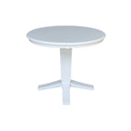 Tavolo da pranzo con piedistallo rotondo in legno massello da 36 pollici e asta da 12 pollici