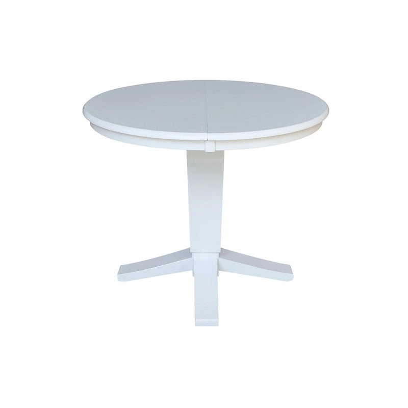 Tavolo da pranzo con piedistallo rotondo in legno massello da 36 pollici e asta da 12 pollici