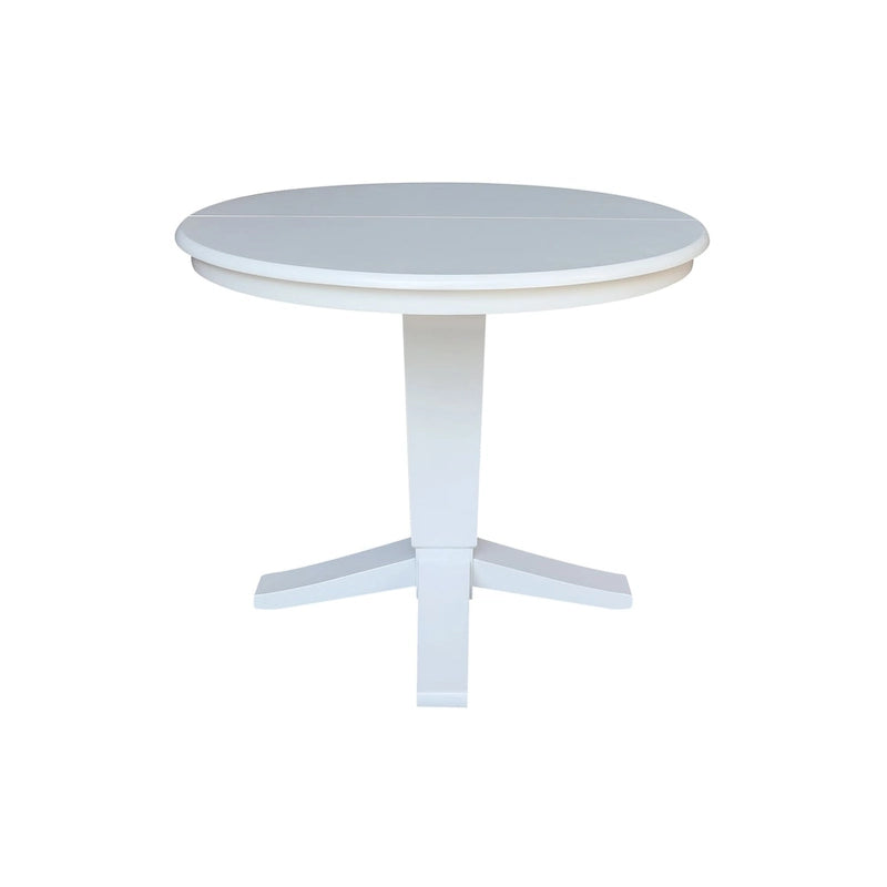 Tavolo da pranzo con piedistallo rotondo in legno massello da 36 pollici e asta da 12 pollici