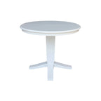 Tavolo da pranzo con piedistallo rotondo in legno massello da 36 pollici e asta da 12 pollici