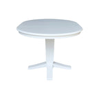 Tavolo da pranzo con piedistallo rotondo in legno massello da 36 pollici e asta da 12 pollici