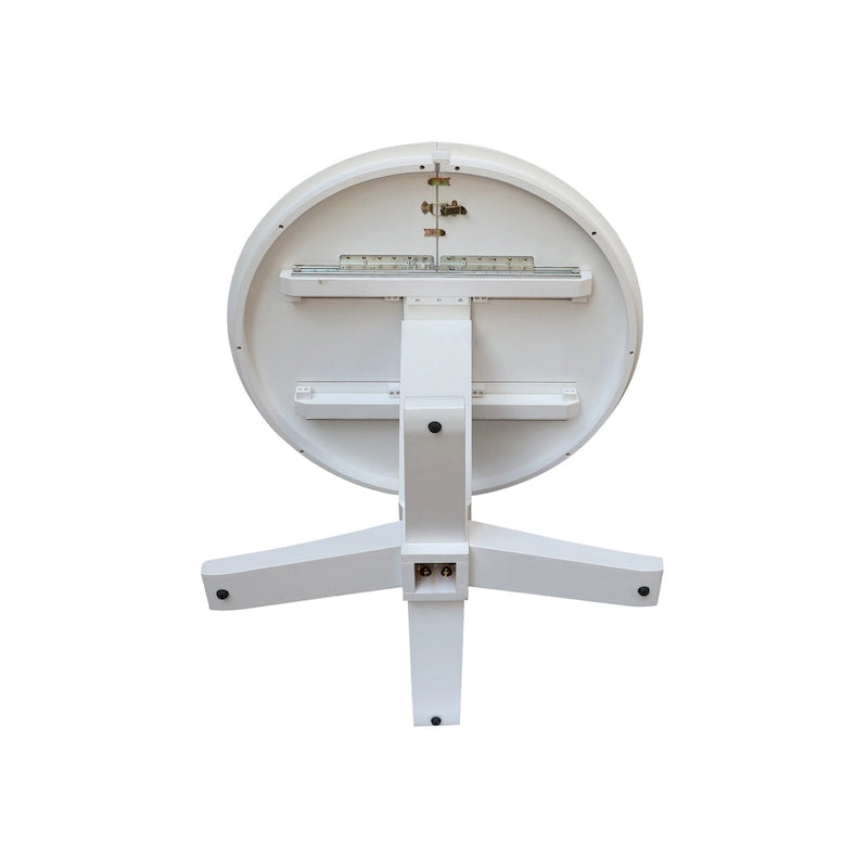 Tavolo da pranzo con piedistallo rotondo in legno massello da 36 pollici e asta da 12 pollici