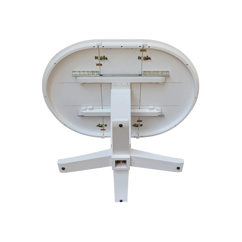 Tavolo da pranzo con piedistallo rotondo in legno massello da 36 pollici e asta da 12 pollici