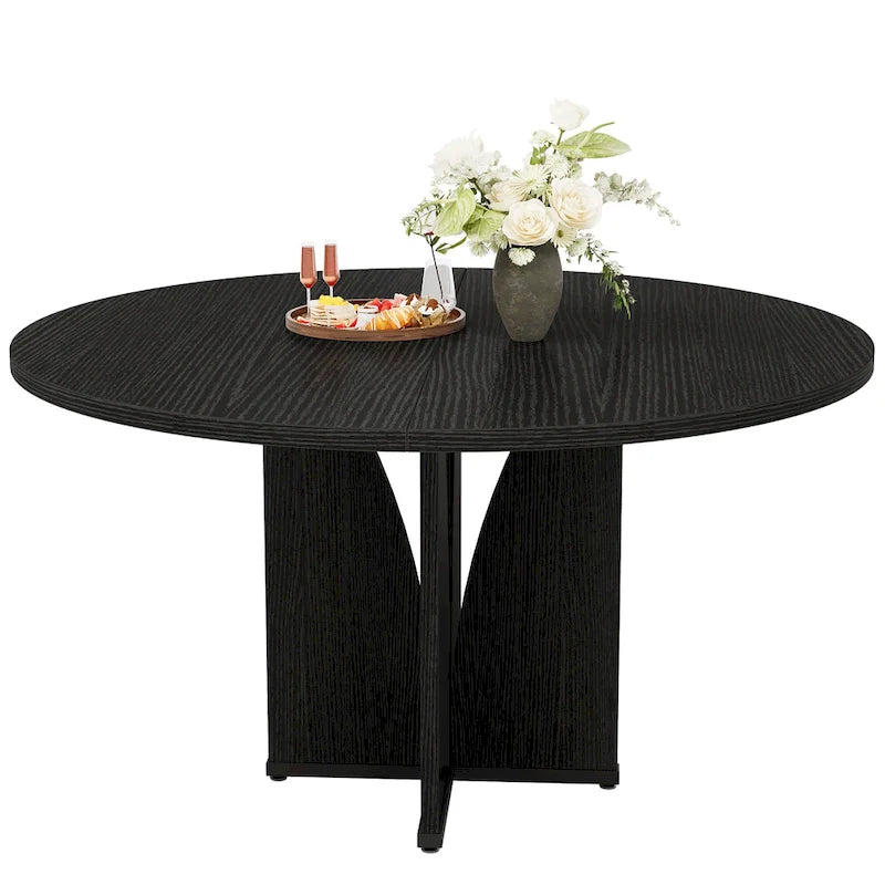 Tavolo da pranzo rotondo in legno da 39,37 pollici per cucina e sala da pranzo