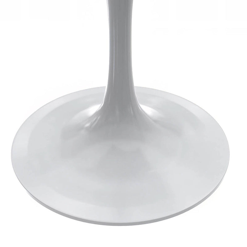 Tavolo da pranzo quadrato LeisureMod Verve con piano in resina e base in acciaio bianco per cucina e sala da pranzo