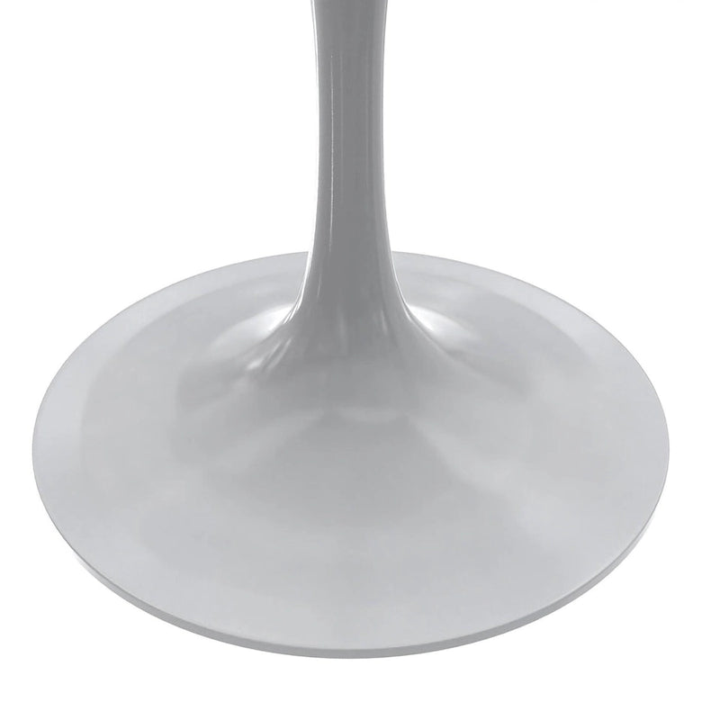 Tavolo da pranzo quadrato LeisureMod Verve con piano in resina e base in acciaio bianco per cucina e sala da pranzo