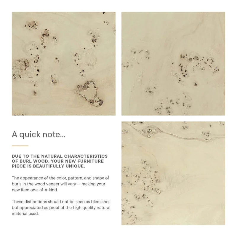 Tavolino da caffè quadrato Cosmos 36 in legno di radica - N/D