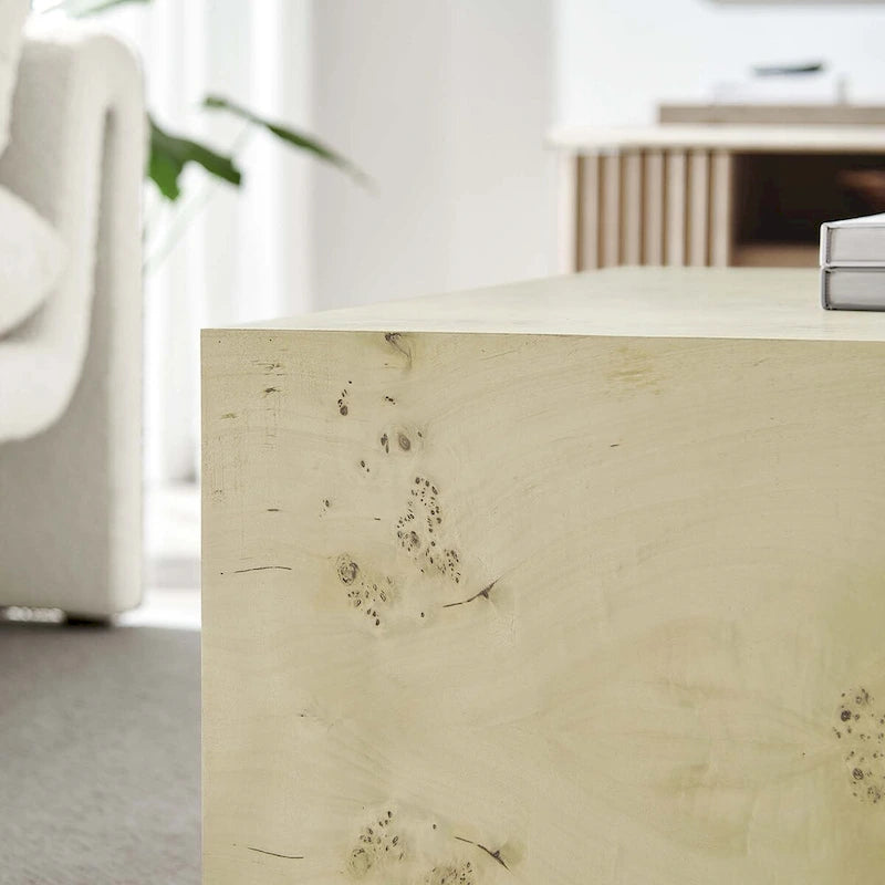 Tavolino da caffè quadrato Cosmos 36 in legno di radica - N/D