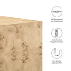 Tavolino da caffè quadrato Cosmos 36 in legno di radica - N/D