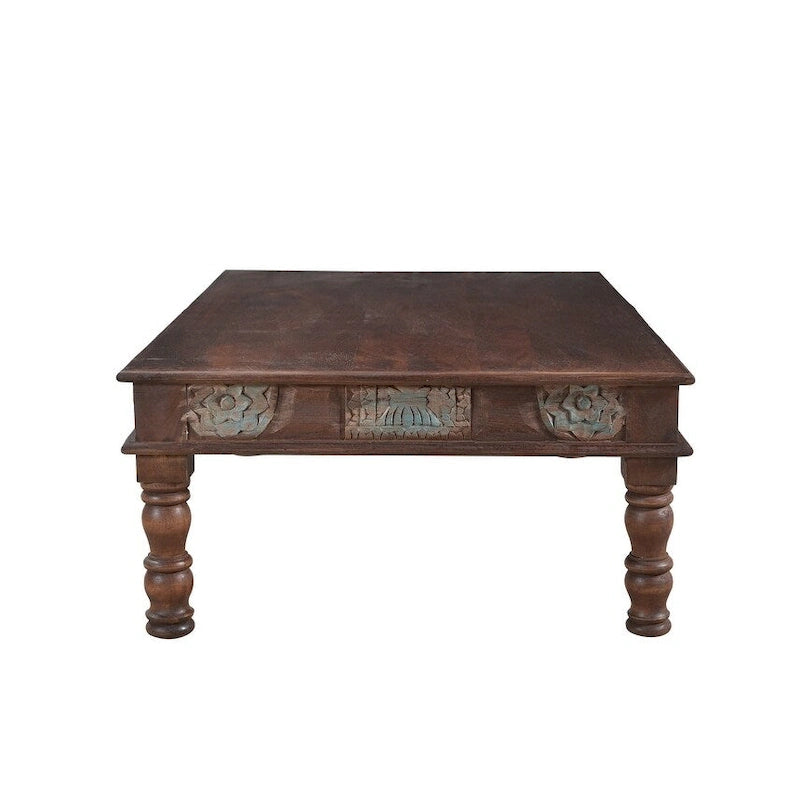 Tavolino da caffè in legno di recupero con pannello intagliato Timbergirl - 55 x 34