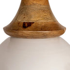 Tavolo rotondo con piedistallo in legno di mango e metallo,