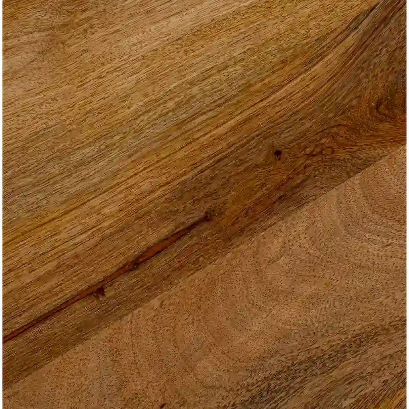 Tavolo rotondo con piedistallo in legno di mango e metallo,