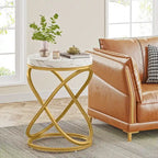 Tavolino rotondo con struttura in metallo per soggiorno (set di 2) - 2 pezzi