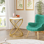 Tavolino rotondo con struttura in metallo per soggiorno (set di 2) - 2 pezzi