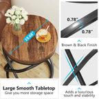 Tavolino rotondo con struttura in metallo per soggiorno (set di 2) - 2 pezzi