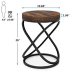 Tavolino rotondo con struttura in metallo per soggiorno (set di 2) - 2 pezzi