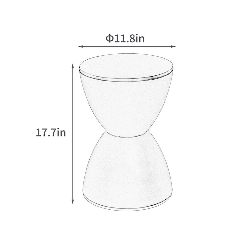 Tavolino laterale moderno con sgabello Prince, sgabello decorativo moderno e contemporaneo per accenti eleganti nella casa