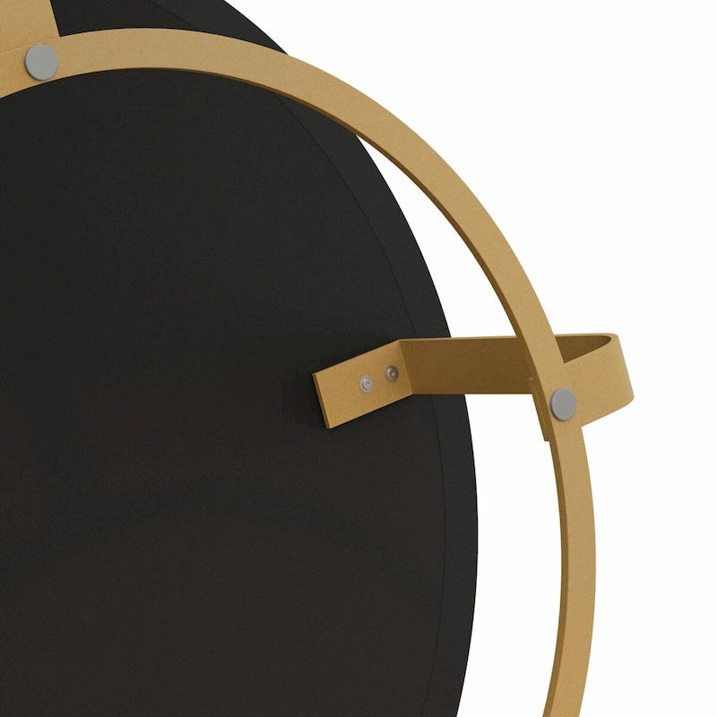 Tavolino da caffè rotondo moderno con motivo intagliato in legno e gambe in metallo