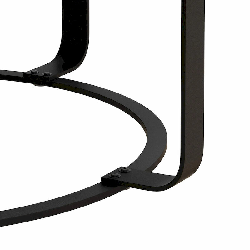 Tavolino da caffè rotondo moderno con motivo intagliato in legno e gambe in metallo