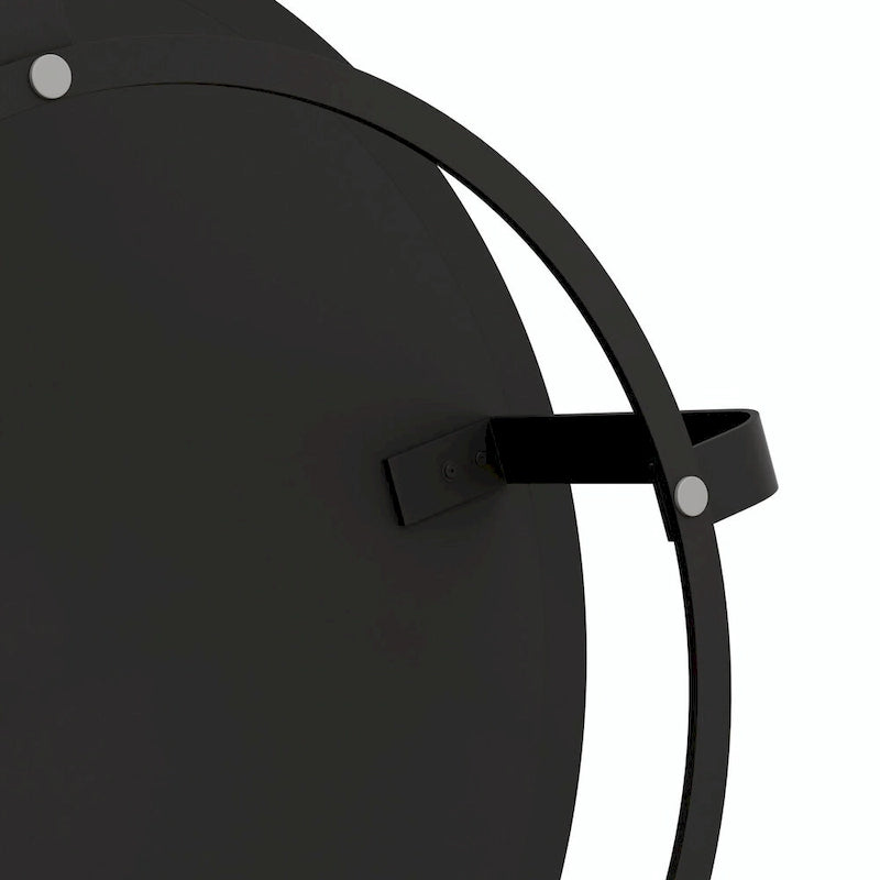 Tavolino da caffè rotondo moderno con motivo intagliato in legno e gambe in metallo