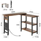 Tavolino girevole da divano con stazione di ricarica
