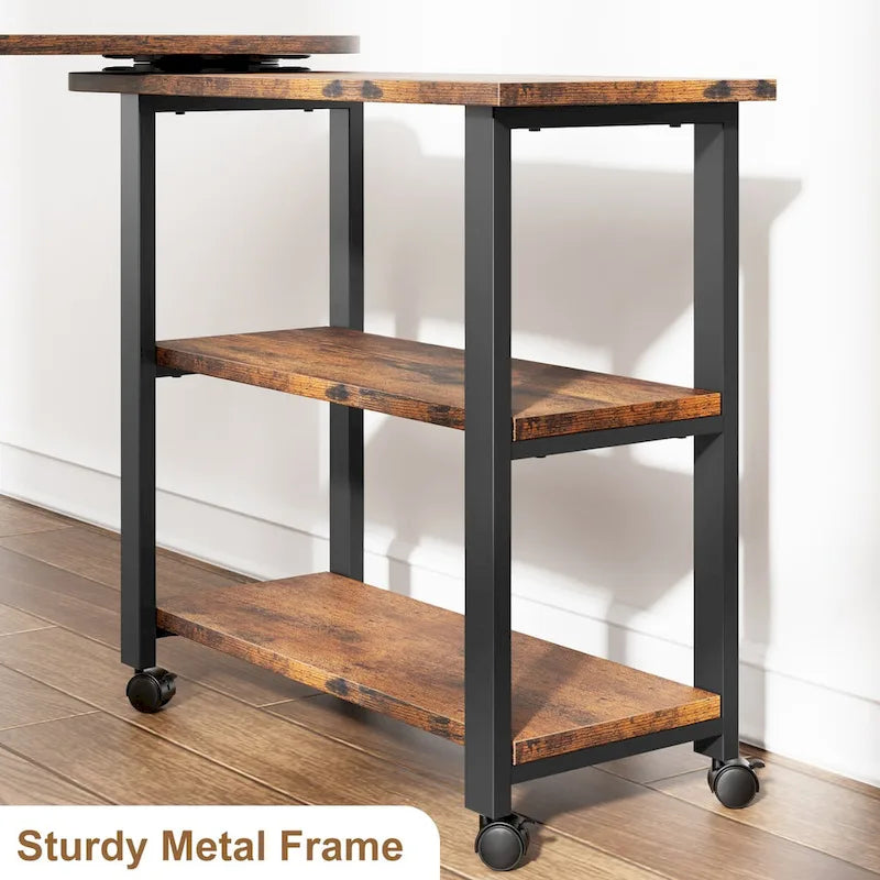 Tavolino girevole da divano con stazione di ricarica