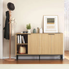 Credenza da cucina con tavolo da buffet JASIWAY con ante a motivo ondulato