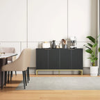 Credenza da cucina con tavolo da buffet JASIWAY con ante a motivo ondulato