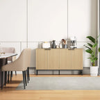 Credenza da cucina con tavolo da buffet JASIWAY con ante a motivo ondulato