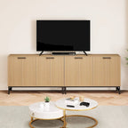 Credenza da cucina con tavolo da buffet JASIWAY con ante a motivo ondulato