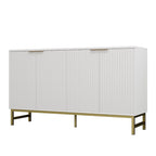 Credenza da cucina con tavolo da buffet JASIWAY con ante a motivo ondulato