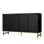 Credenza da cucina con tavolo da buffet JASIWAY con ante a motivo ondulato