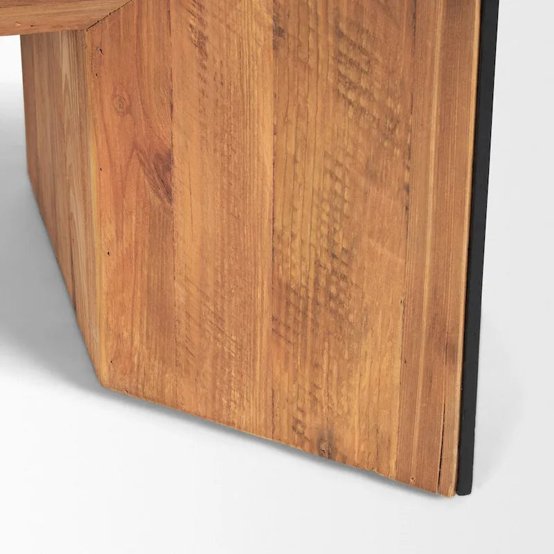 Tavolino da caffè Tabor in legno naturale con cascata in rovere nero - 53,0 L x 30,0 W x 18,0 H