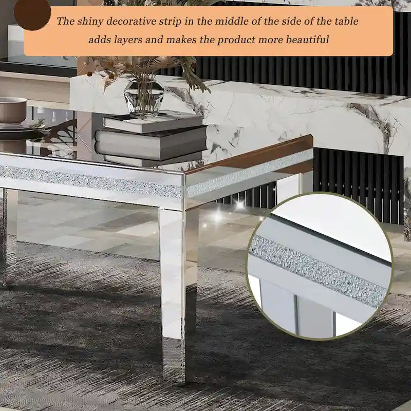 Tavolino da caffè a specchio con altezza regolabile