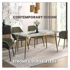 Tavolo da pranzo Zayle con piano rettangolare da 71 e base in acciaio dorato