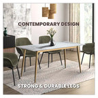 Tavolo da pranzo Zayle con piano rettangolare da 71 e base in acciaio dorato