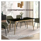 Tavolo da pranzo Zayle con piano rettangolare da 71 e base in acciaio dorato