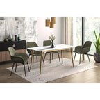 Tavolo da pranzo Zayle con piano rettangolare da 71 e base in acciaio dorato