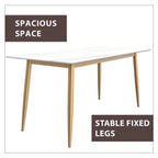 Tavolo da pranzo Zayle con piano rettangolare da 71 e base in acciaio dorato