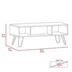 Tavolino da caffè rettangolare Newport a 2 ripiani bianco
