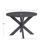 Tavolo da pranzo rotondo Farmhouse X-Base da 42 pollici di diametro