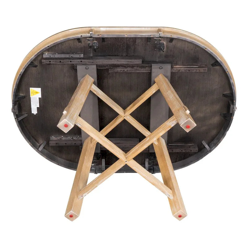 Tavolo da pranzo rotondo estensibile in stile fattoria